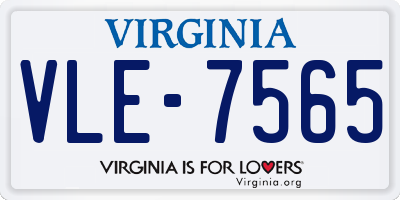VA license plate VLE7565