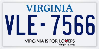 VA license plate VLE7566