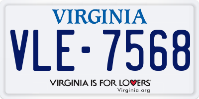 VA license plate VLE7568