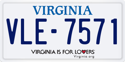 VA license plate VLE7571