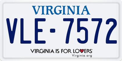 VA license plate VLE7572