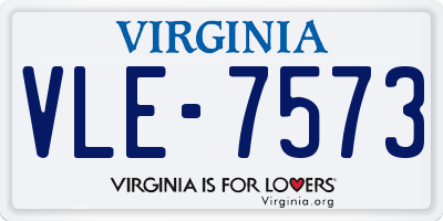 VA license plate VLE7573