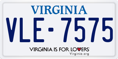 VA license plate VLE7575