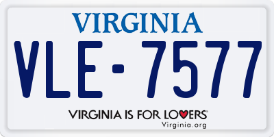 VA license plate VLE7577