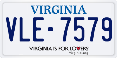 VA license plate VLE7579