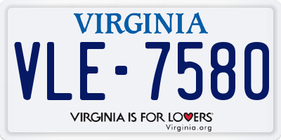 VA license plate VLE7580