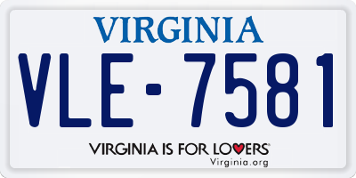 VA license plate VLE7581