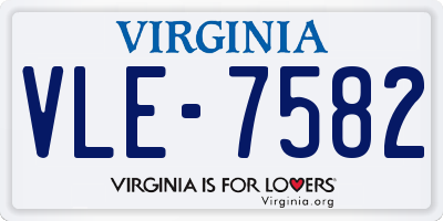 VA license plate VLE7582
