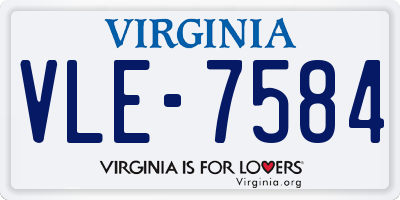 VA license plate VLE7584