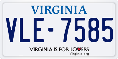 VA license plate VLE7585