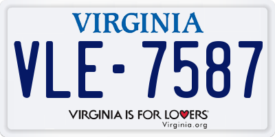 VA license plate VLE7587