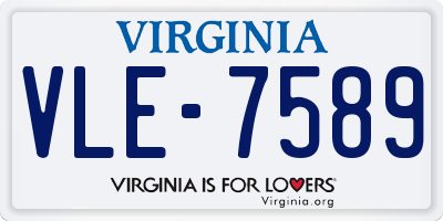 VA license plate VLE7589