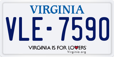 VA license plate VLE7590
