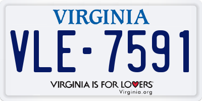 VA license plate VLE7591