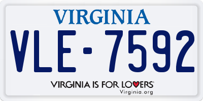 VA license plate VLE7592