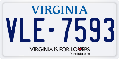 VA license plate VLE7593