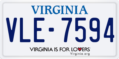 VA license plate VLE7594