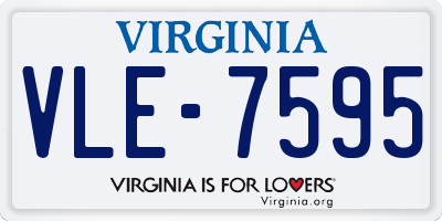 VA license plate VLE7595