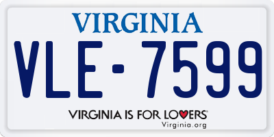 VA license plate VLE7599