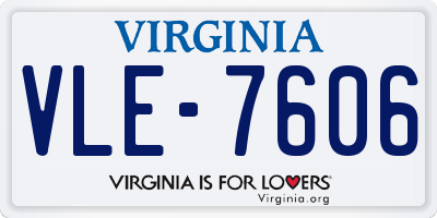 VA license plate VLE7606