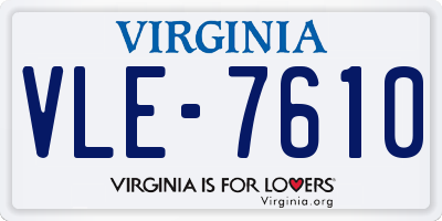 VA license plate VLE7610