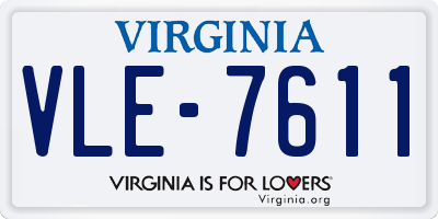 VA license plate VLE7611