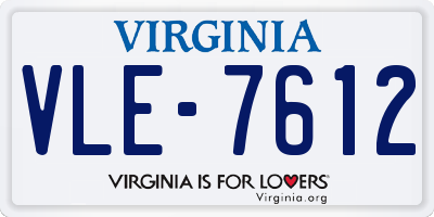 VA license plate VLE7612