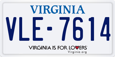 VA license plate VLE7614