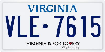 VA license plate VLE7615