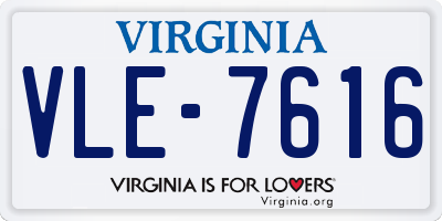 VA license plate VLE7616