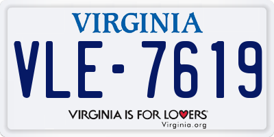 VA license plate VLE7619