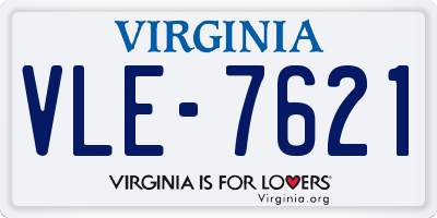 VA license plate VLE7621
