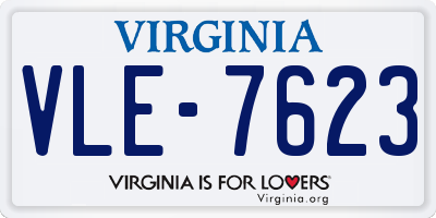 VA license plate VLE7623