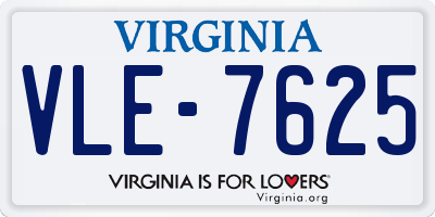 VA license plate VLE7625