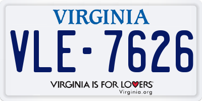 VA license plate VLE7626