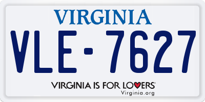 VA license plate VLE7627