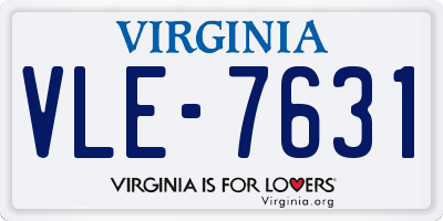 VA license plate VLE7631