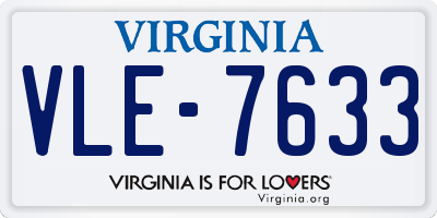 VA license plate VLE7633