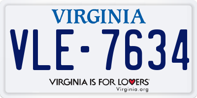 VA license plate VLE7634