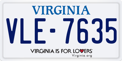 VA license plate VLE7635