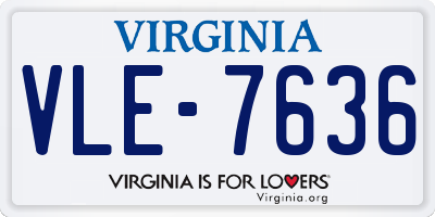 VA license plate VLE7636