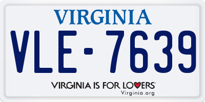 VA license plate VLE7639