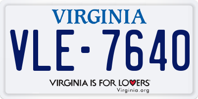 VA license plate VLE7640
