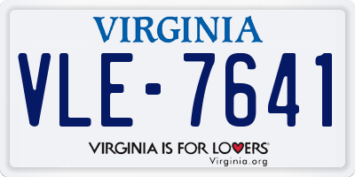 VA license plate VLE7641