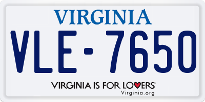 VA license plate VLE7650