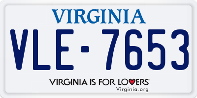 VA license plate VLE7653