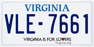 VA license plate VLE7661
