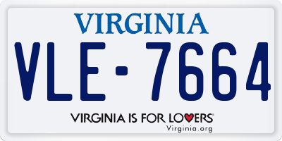 VA license plate VLE7664