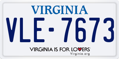 VA license plate VLE7673