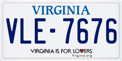 VA license plate VLE7676